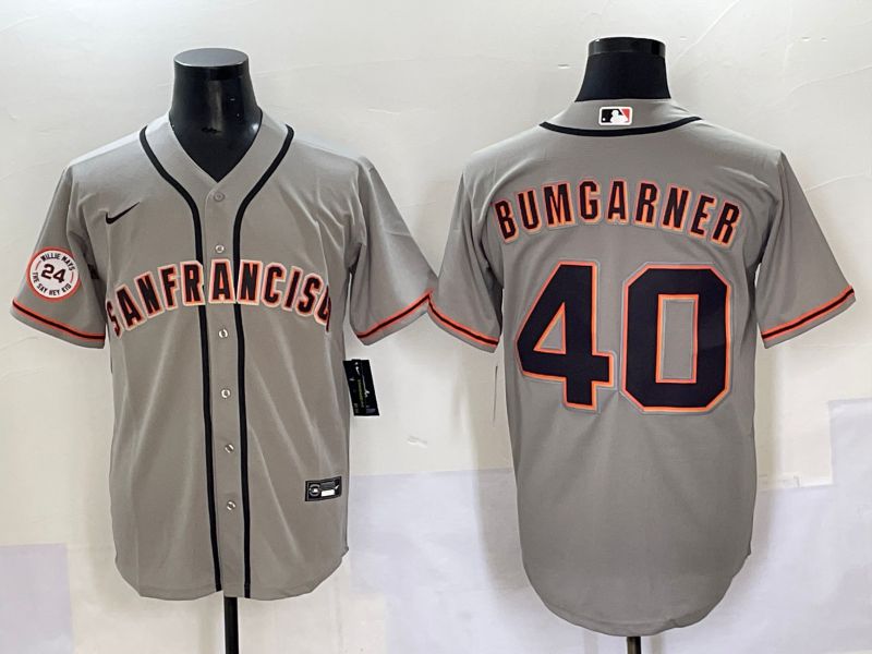 Men 2025 San Francisco Giants #40 Bumgarner Grey Game Nike MLB Jersey style 8->san francisco giants->MLB Jersey